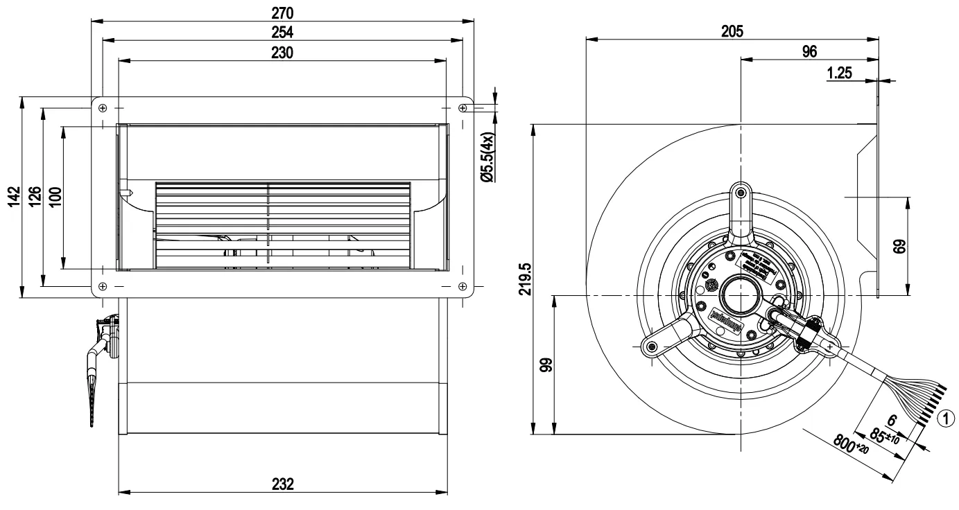 Габаритные размеры D2D146-AA24-25 Габаритные размеры D2D146-AA24-25