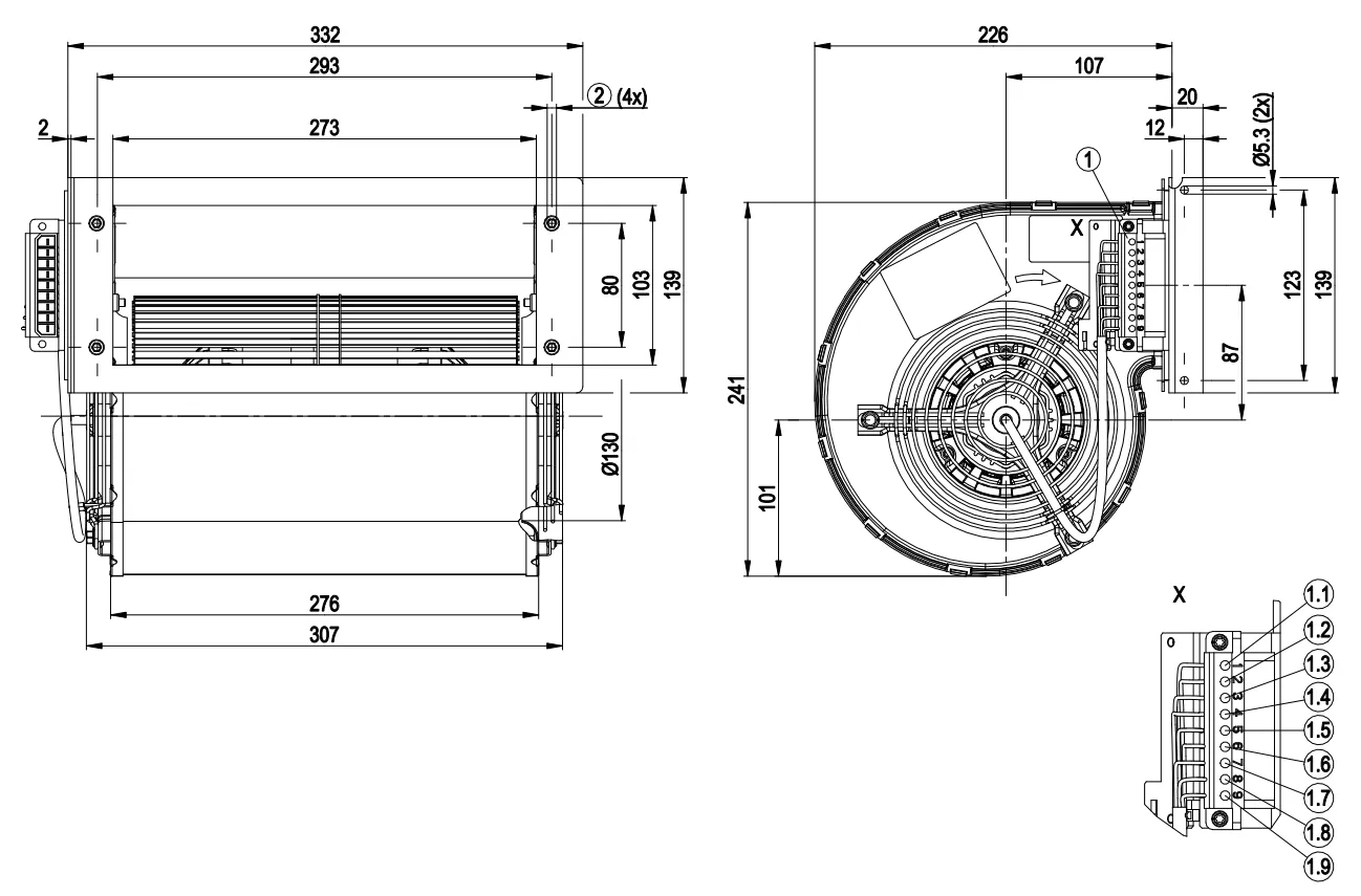 Габаритные размеры D2D160-BE02-14