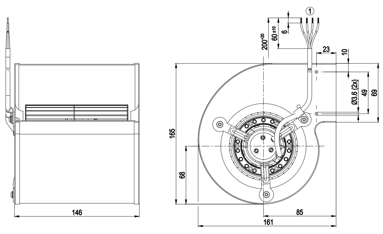Габаритные размеры D2E097-BI56-48 Габаритные размеры D2E097-BI56-48