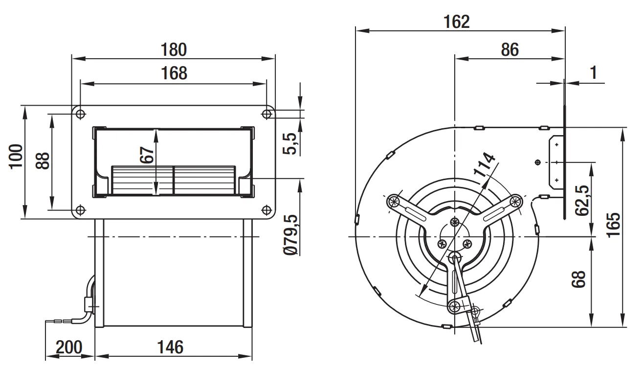 Габаритные размеры D2E097-BK66-02