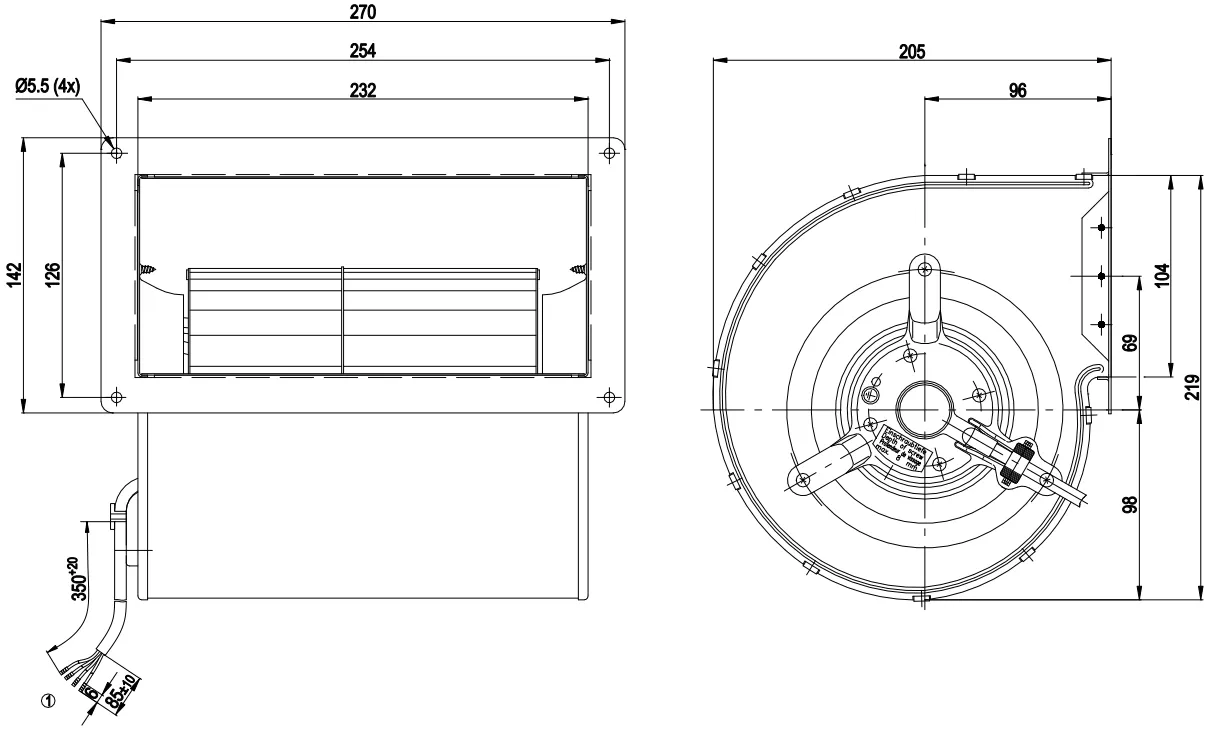Габаритные размеры D2E146-AP47-02 Габаритные размеры D2E146-AP47-02