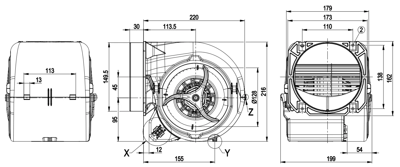 Габаритные размеры D2E146-HT67-02 Габаритные размеры D2E146-HT67-02