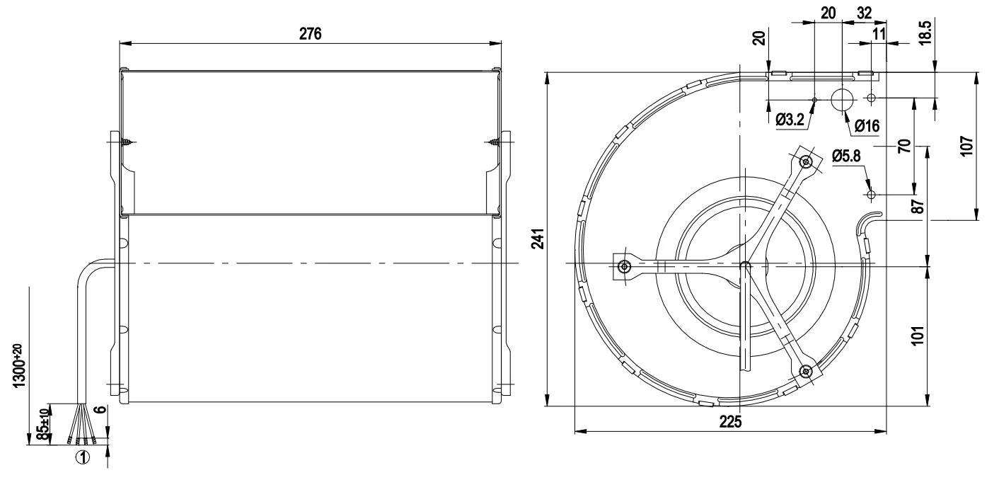 Габаритные размеры D2E160-AB01-06
