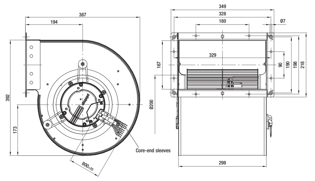 Габаритные размеры D3G250-ED01-71