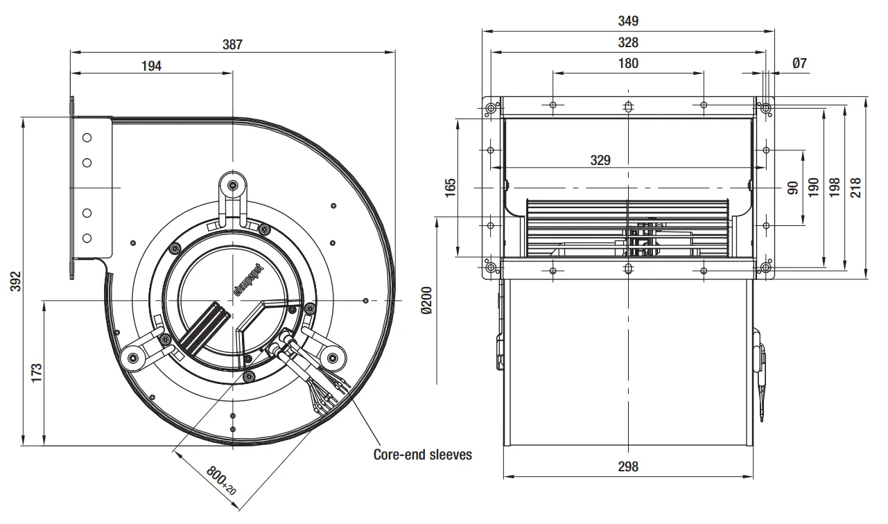 Габаритные размеры D3G250-EE51-11