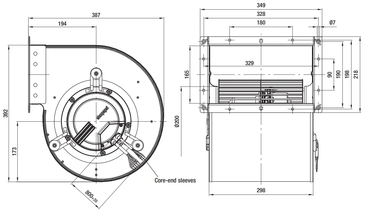 Габаритные размеры D3G250-EF41-01 Габаритные размеры D3G250-EF41-01