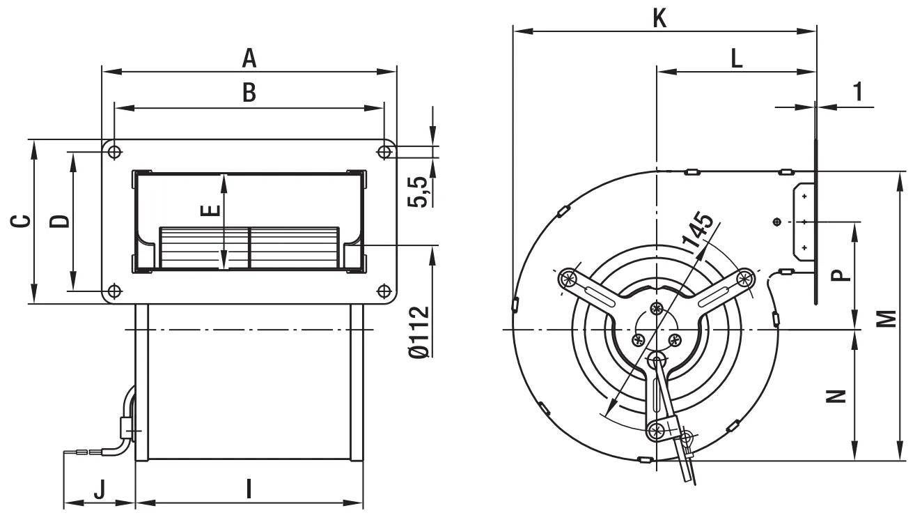 Габаритные размеры D4E133-DL01-J5