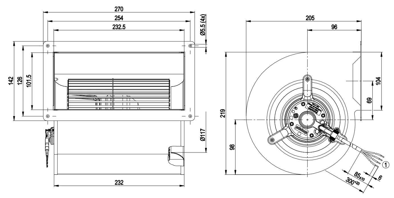 Габаритные размеры D4E146-AA07-22