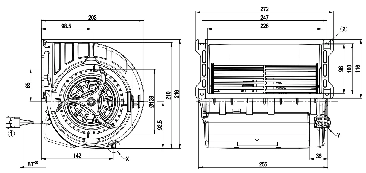 Габаритные размеры D4E146-LV19-14 Габаритные размеры D4E146-LV19-14