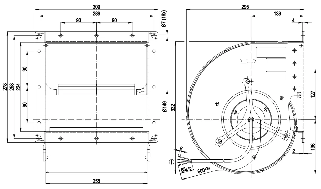Габаритные размеры D4E180-CA02-02