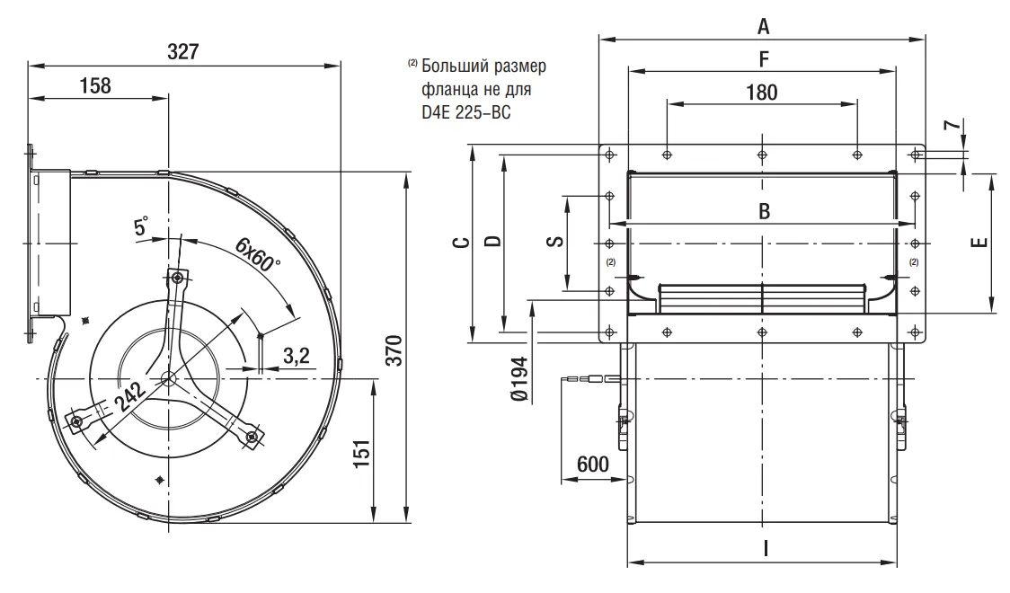 Габаритные размеры D4E225-CC01-02 Габаритные размеры D4E225-CC01-02