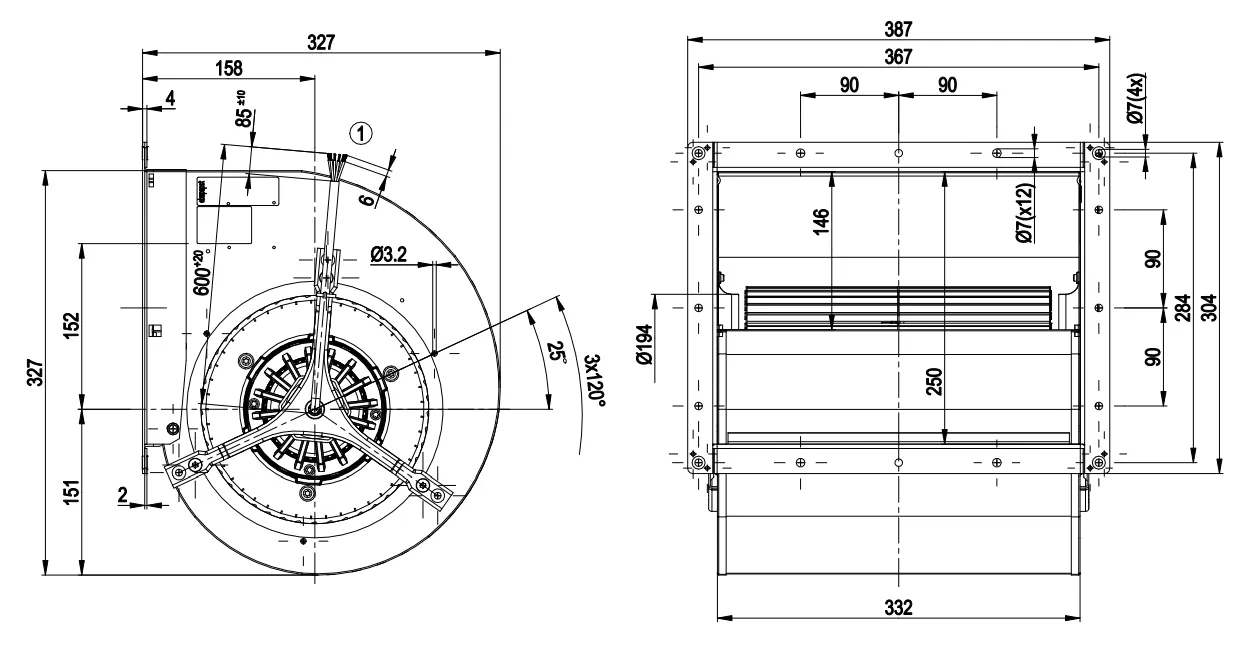 Габаритные размеры D4E225-DH01-01 Габаритные размеры D4E225-DH01-01