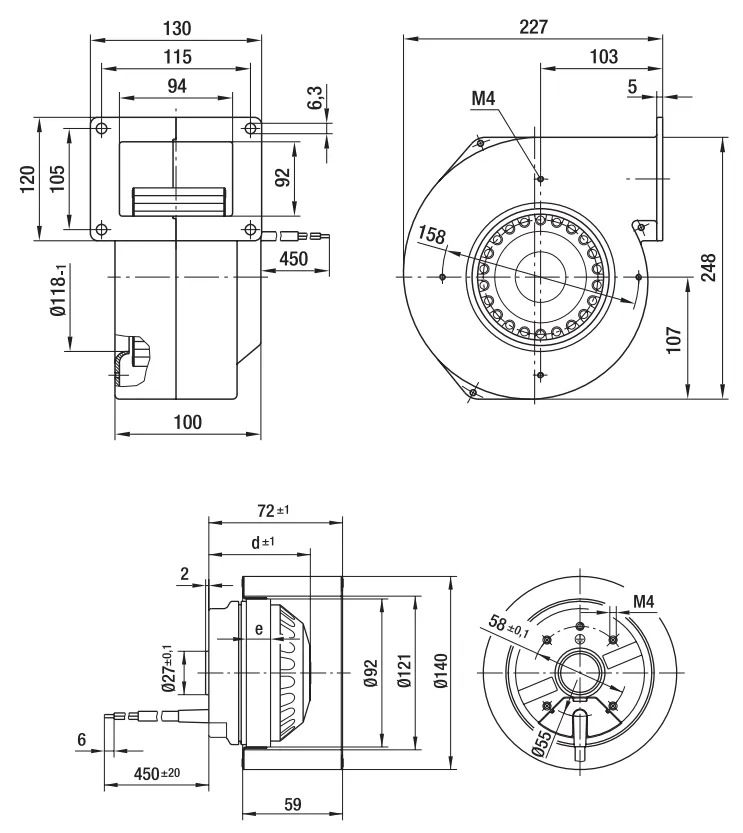Габаритные размеры G2E140-AE77-01