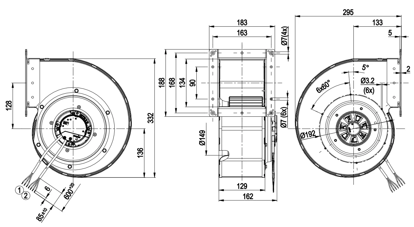 Габаритные размеры G3G180-EF01-03