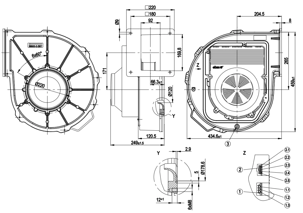 Габаритные размеры G3G250-GN39-01 Габаритные размеры G3G250-GN39-01