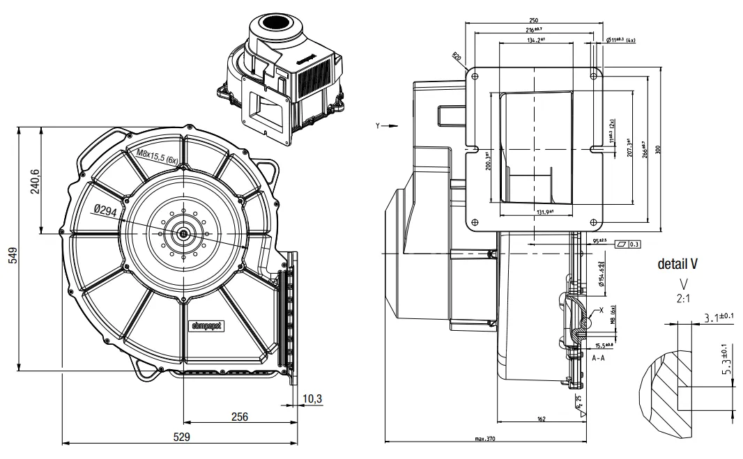 Габаритные размеры G3G315-M3G150FF