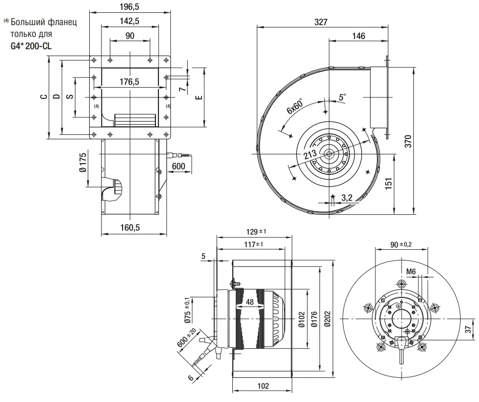 Габаритные размеры G4E200-BL03-01 Габаритные размеры G4E200-BL03-01