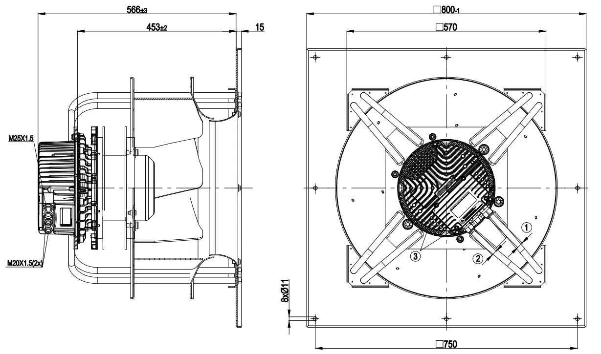 Габаритные размеры K3G560-AQ04-01