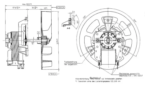 Габаритные размеры центробежного вентилятора R2A150-A4-4218i Ebmpapst Габаритные размеры центробежного вентилятора R2A150-A4-4218i Ebmpapst