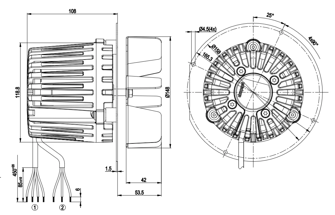 Габаритные размеры R2E150-AP82-01