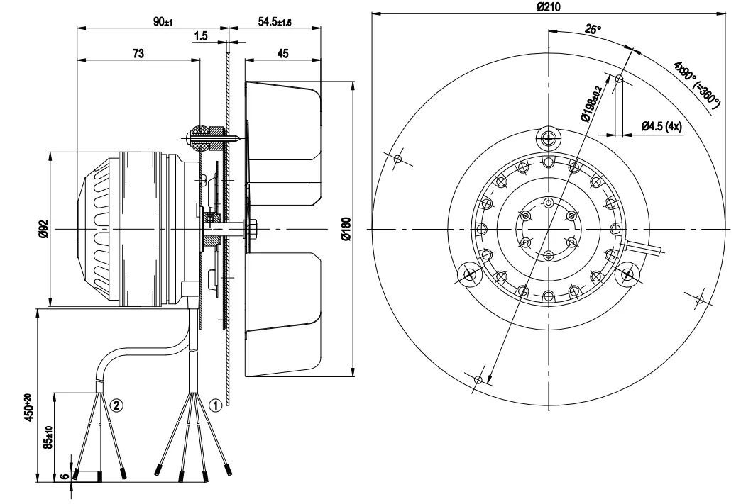 Габаритные размеры R2E180-CG82-01 Габаритные размеры R2E180-CG82-01