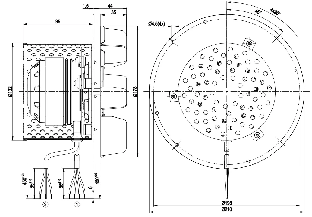 Габаритные размеры R2E180-CQ82-05 Габаритные размеры R2E180-CQ82-05