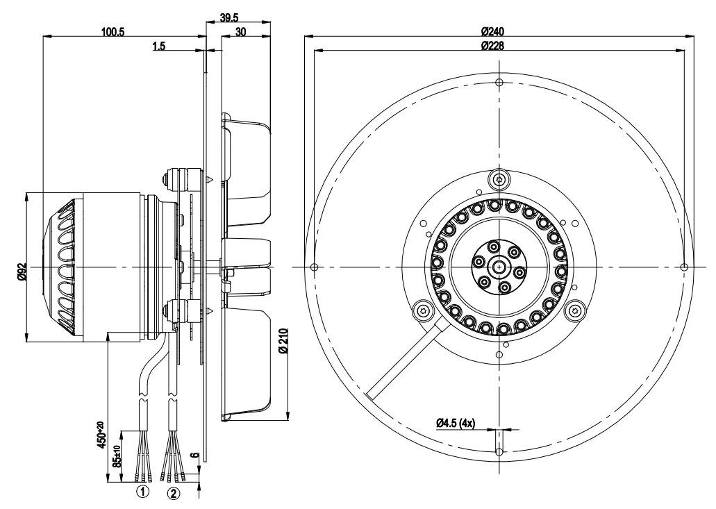 Габаритные размеры R2E210-AB34-05