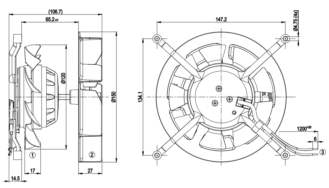 Габаритные размеры R2S150-AB08-38 Габаритные размеры R2S150-AB08-38