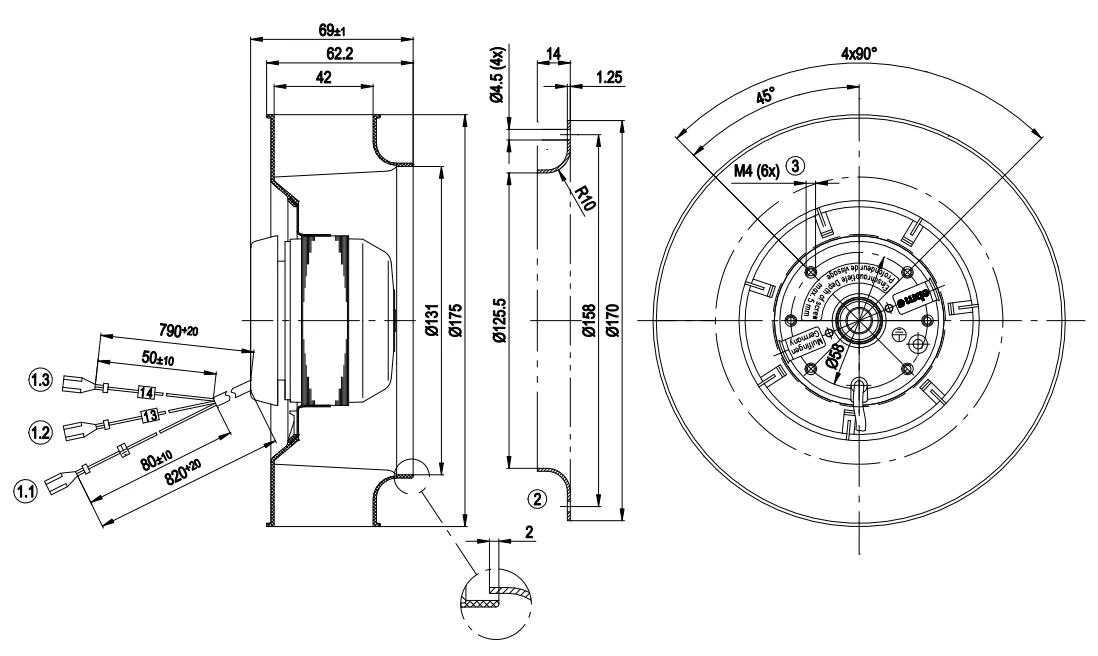 Габаритные размеры R2S175-AA07-39