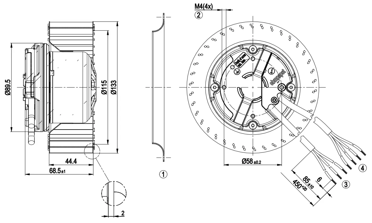 Габаритные размеры R3G133-AK03-01