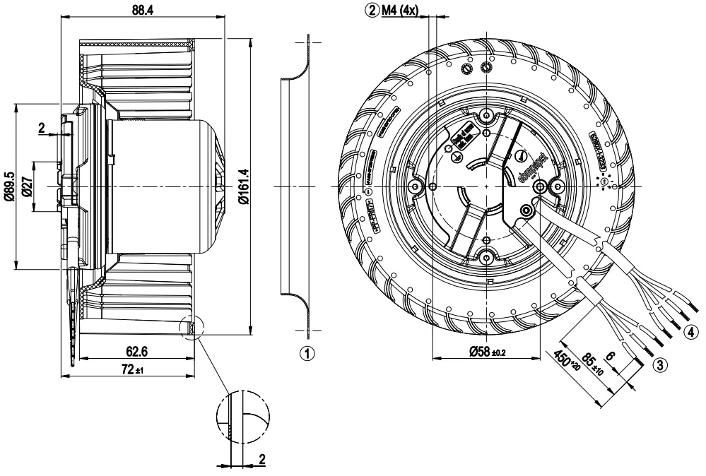 Габаритные размеры R3G160-AN01-01
