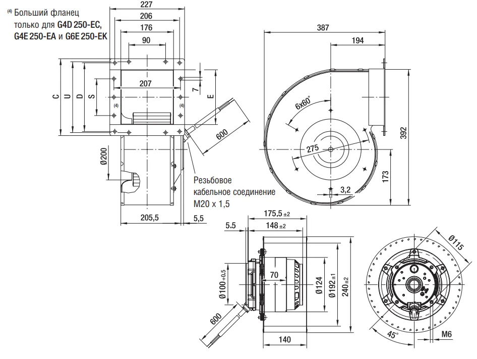 Габаритные размеры R4D250-AC10-03