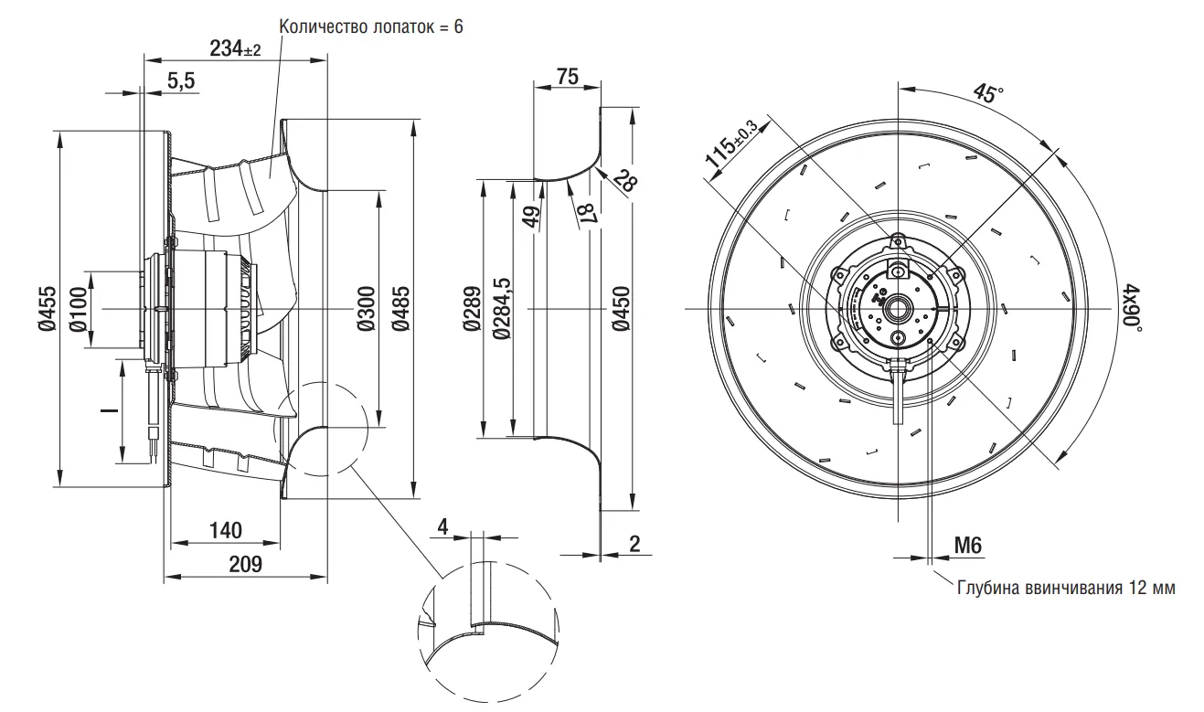 Габаритные размеры R4D450-AK01-07