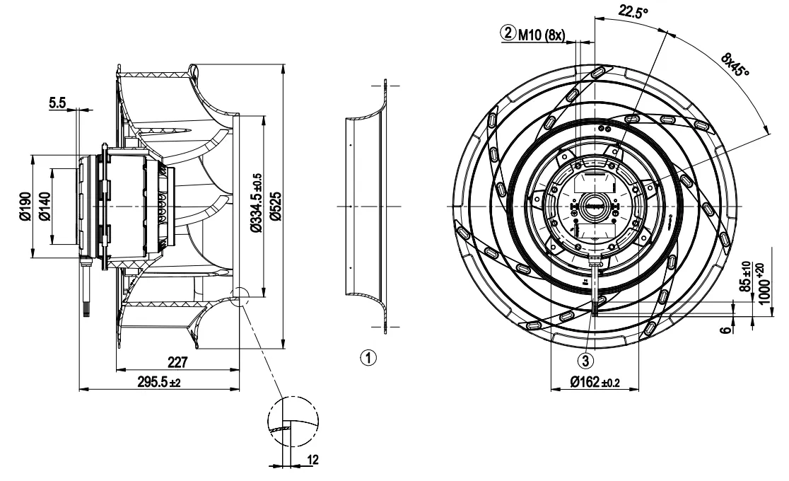 Габаритные размеры R4D500-RA03-01