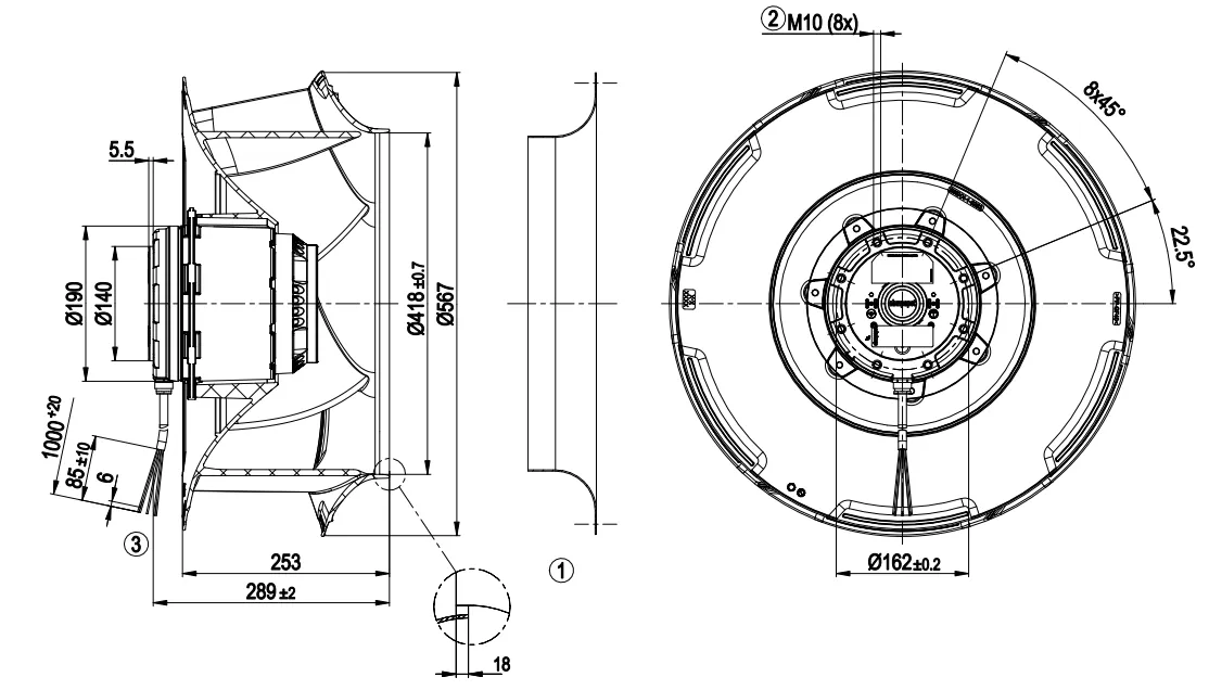 Габаритные размеры R4D560-RB03-01 Габаритные размеры R4D560-RB03-01