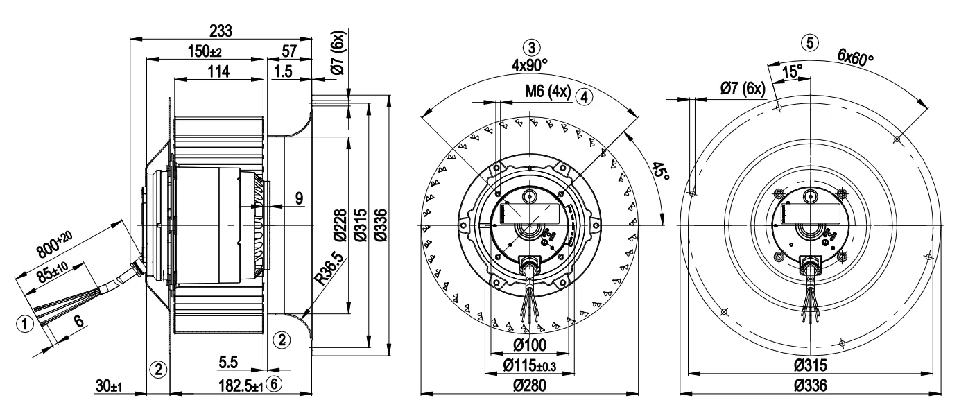 Габаритные размеры R4E280-CI01-01