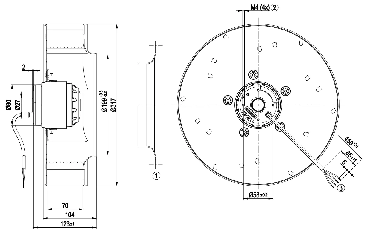 Габаритные размеры R4E310-AB16-10