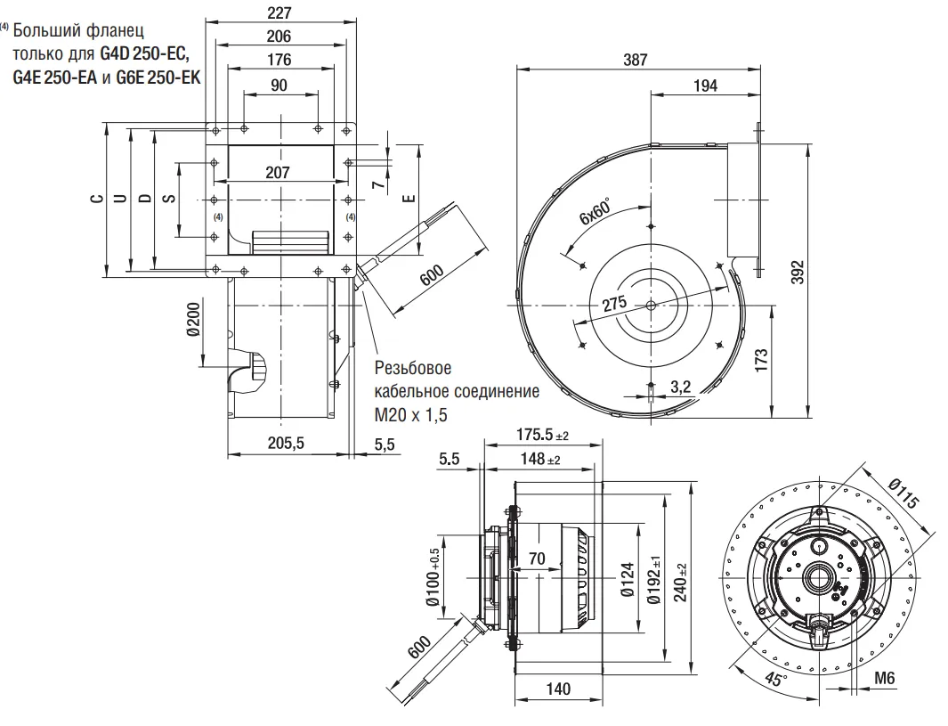 Габаритные размеры R6E250-AK05-03