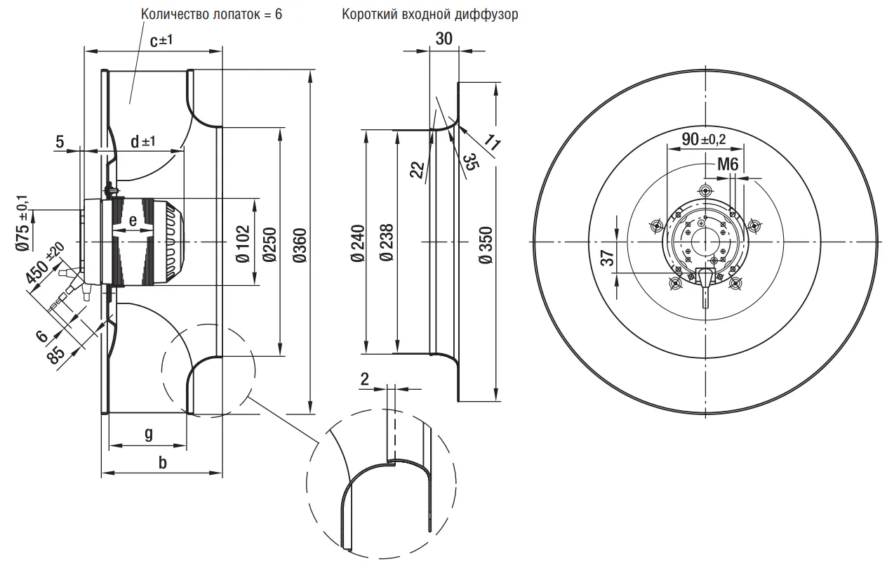 Габаритные размеры R6E355-AD16-05
