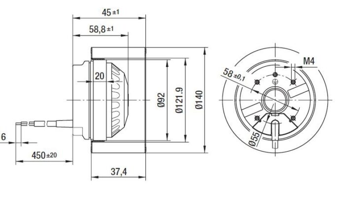 Вентилятор R2E140-BI52-05 / R2E140BI5205 центробежный Ebmpapst — изображение 2