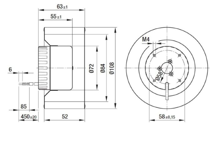 Вентилятор Ebmpapst R1G108-AB41-02 / R1G108AB4102 радиальный EC — изображение 2