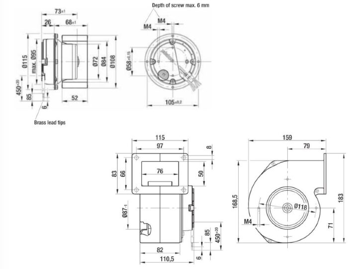 Вентилятор Ebmpapst G3G108-BB01-02 / G3G108BB0102 радиальный EC — изображение 2