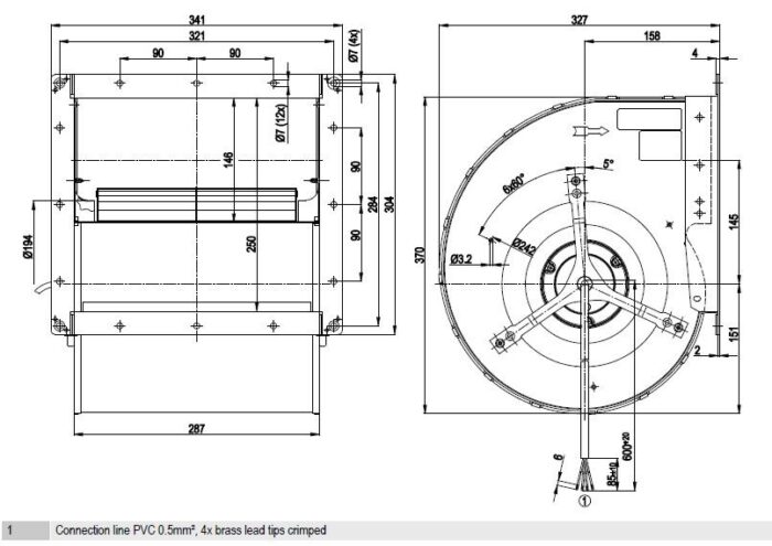 Вентилятор D4E225-CC01-02 / D4E225CC0102 центробежный Ebmpapst — изображение 2