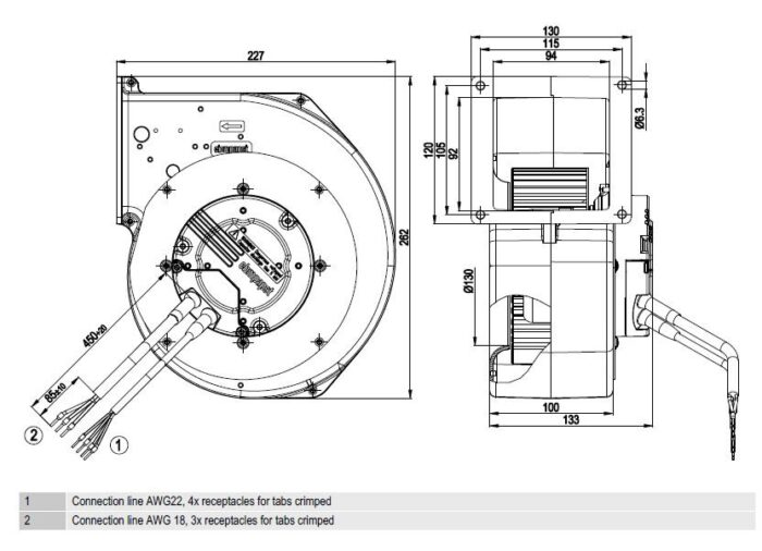 Вентилятор Ebmpapst G3G160-AC50-01 / G3G160AC5001 радиальный EC — изображение 2