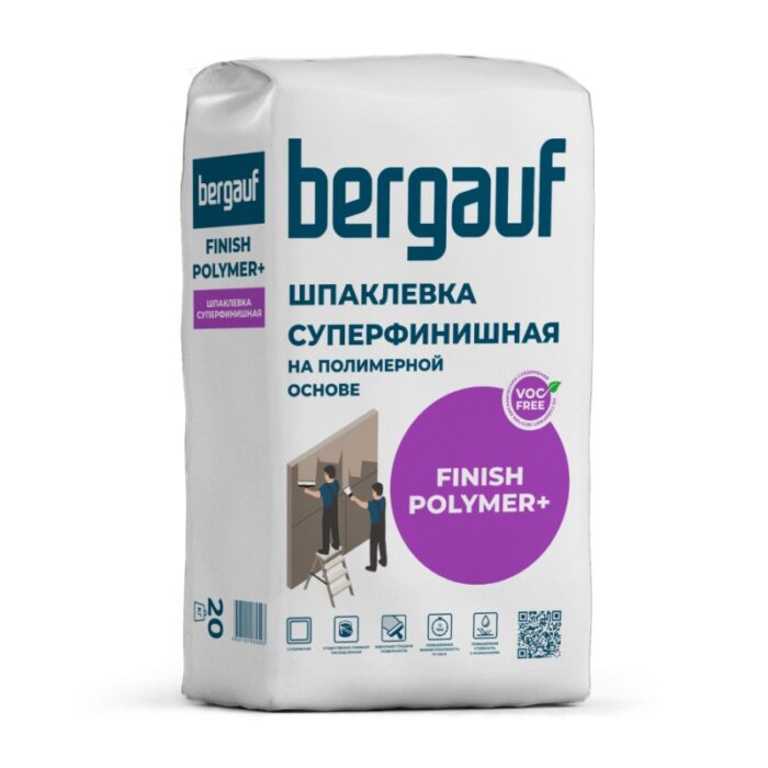 Шпаклевка финишная на полимерной основе Bergauf Finish Polymer+, 20 кг — изображение 2