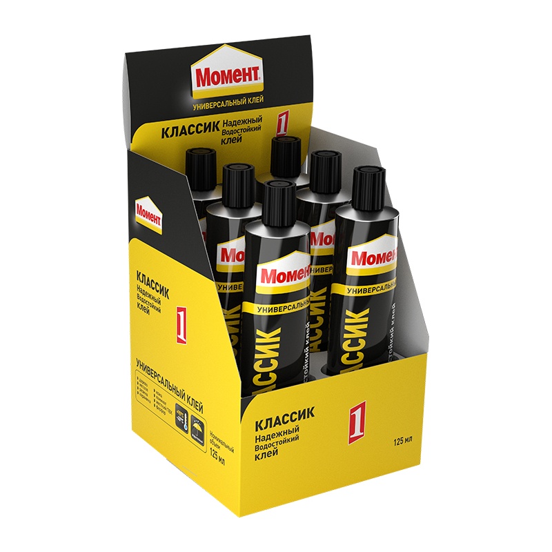 102551 Клей Момент-1 Классик туба в шоу-боксе (125 мл) — изображение 1