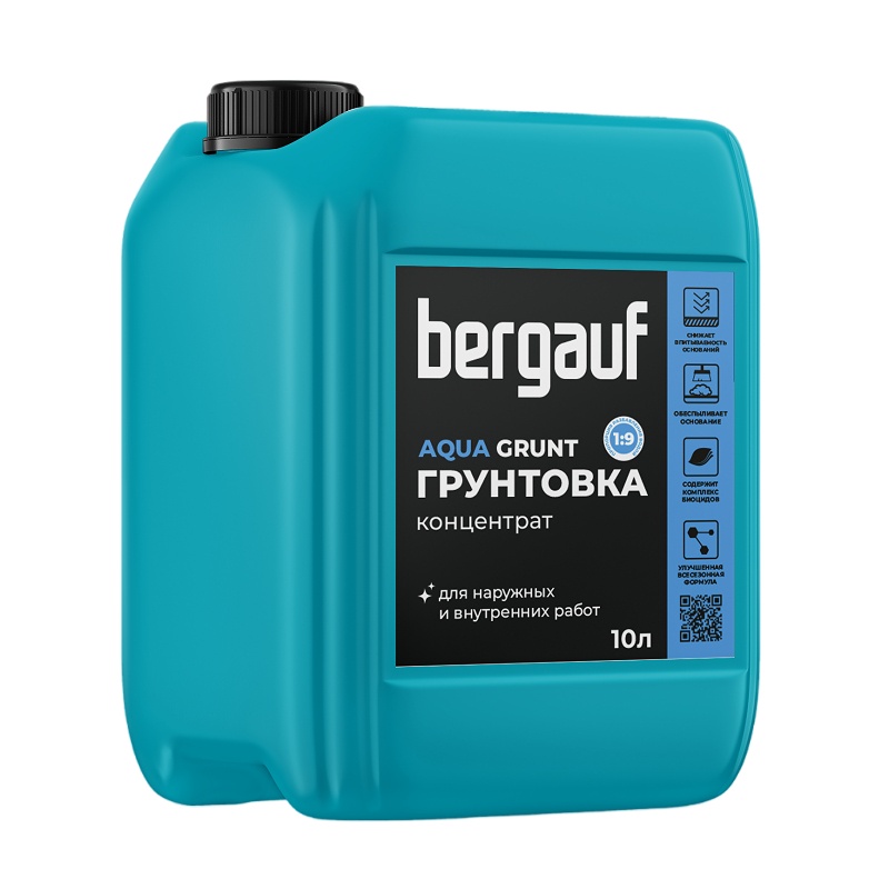 102716 Грунтовка-Концентрат 1:9 Bergauf Aqua Grunt (10 кг) — изображение 1