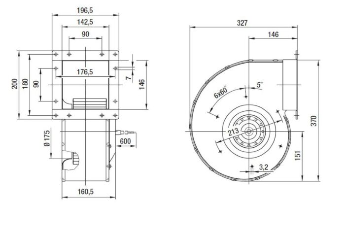 Вентилятор G4E200-BL03-01 / G4E200BL0301 центробежный Ebmpapst — изображение 2