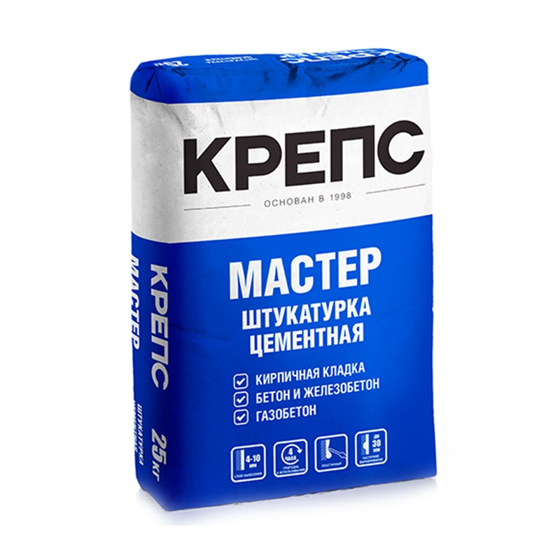 16647 Штукатурка цементная Крепс Мастер, 25 кг — изображение 1