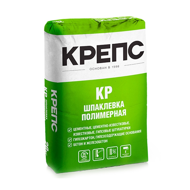 18005 Шпаклевка полимерная Крепс КР для сухих помещений, 20 кг — изображение 1